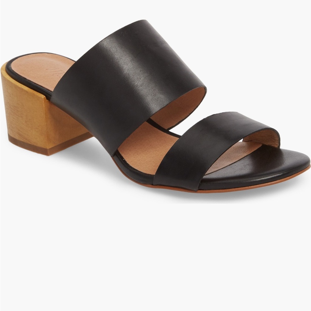 Madewell Kiera black size 6 1/2 block heels